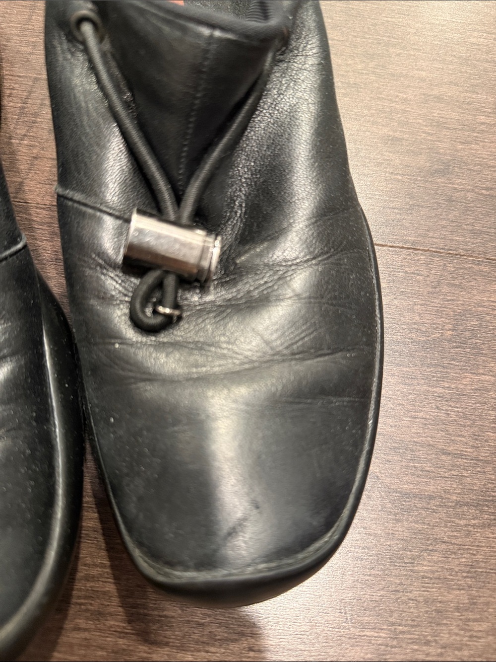 Prada Black Leather Slip-On Loafers with toggle size 38 woman’s - Picture 5 of 5